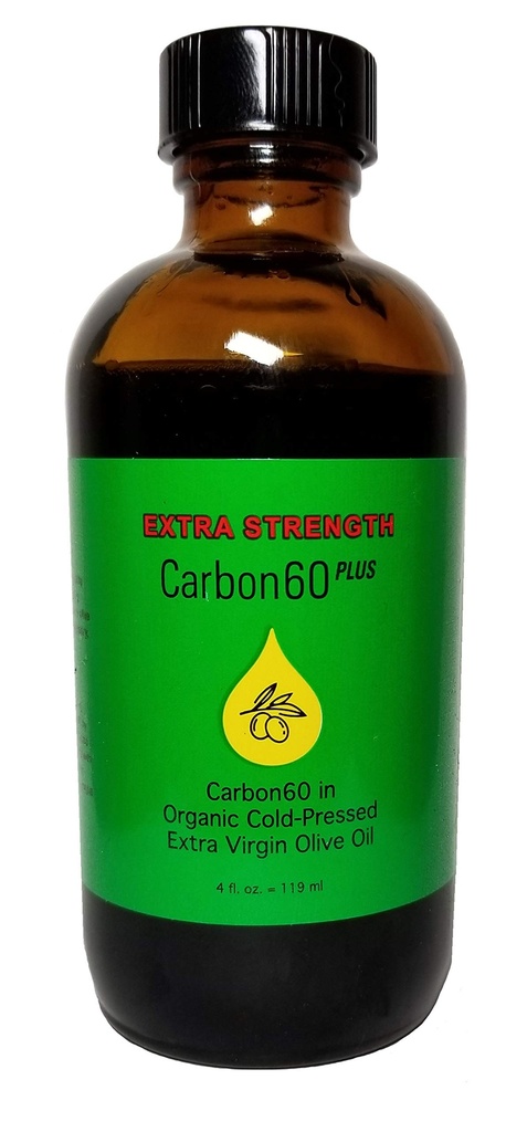 Carbon60 Plus Extra Jakost Carbon60 Oljčno olje 4 Ounce (119 ML) Raziskovanje brez topil Stopnja C60 Lipofulleren by carbon60plus.com