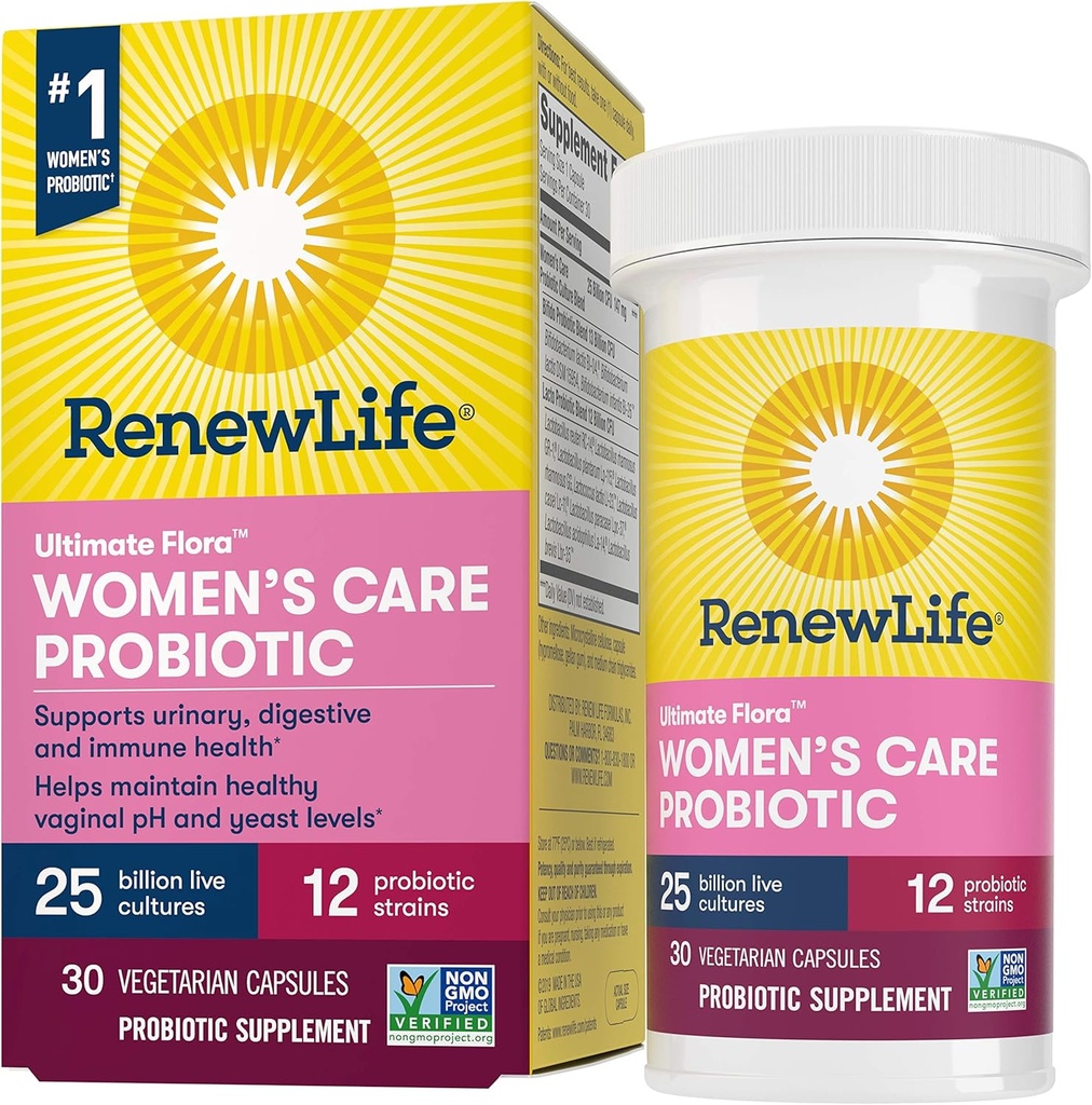 Renew Life Women?s Probiotic - Ultimate Flora Probiotic ženska nega, povoj Stable Probiotic dodatek - 25 milijard - 30 Zelenjavne kapsule