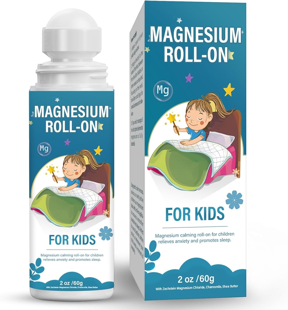 Magnezijev losjon za otroke, Magnezij Roll na za spanje in mirno - pomoč otrokom miren in spanje, Topical Magnezijev krema - Podpora uravnoteženega razpoloženja, Bedtime & Night