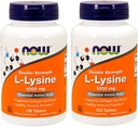 NOW Foods L-Lysine 1000mg, 100 tablet (paket z 2)