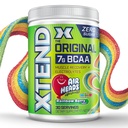 Xtend Original BCAA Powder Airheads Rainbow Berry Flavor, 7g BCAA in 2,5g L-glutamin, Sugar Free Post Workout Muscle Recovery Drink z aminokislinami za moške in ženske, 30 Servinges