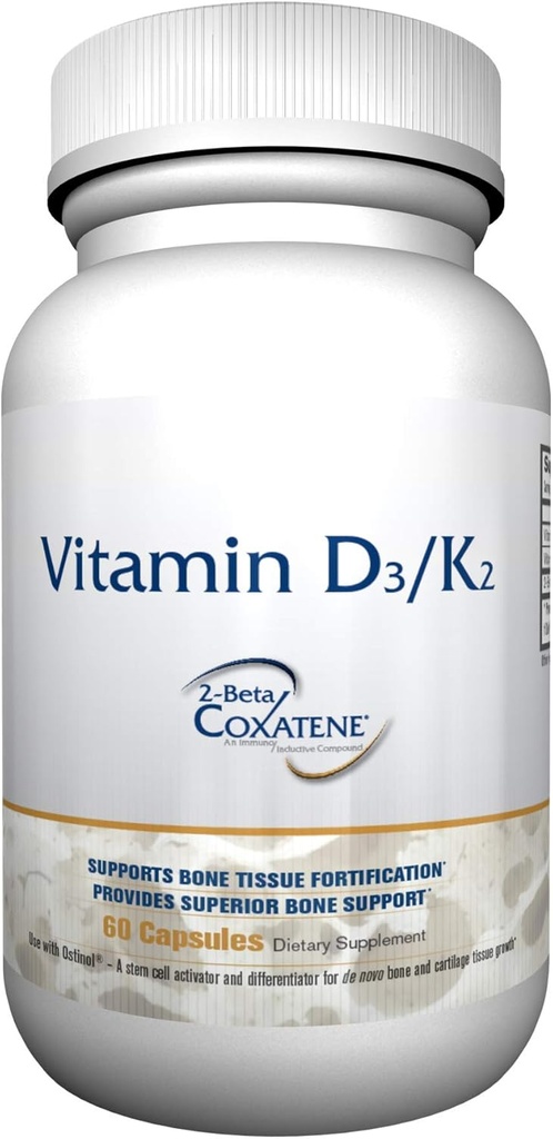 ZYCAL Vitamin D3/K2 Dopolnilo (60 kapsul), Izboljšajte zdravje kosti in sklepov, Vrhunska podpora kosti, spodbujanje zdrave funkcije, povečanje imunskega sistema, ne-GMO, Gluten-free
