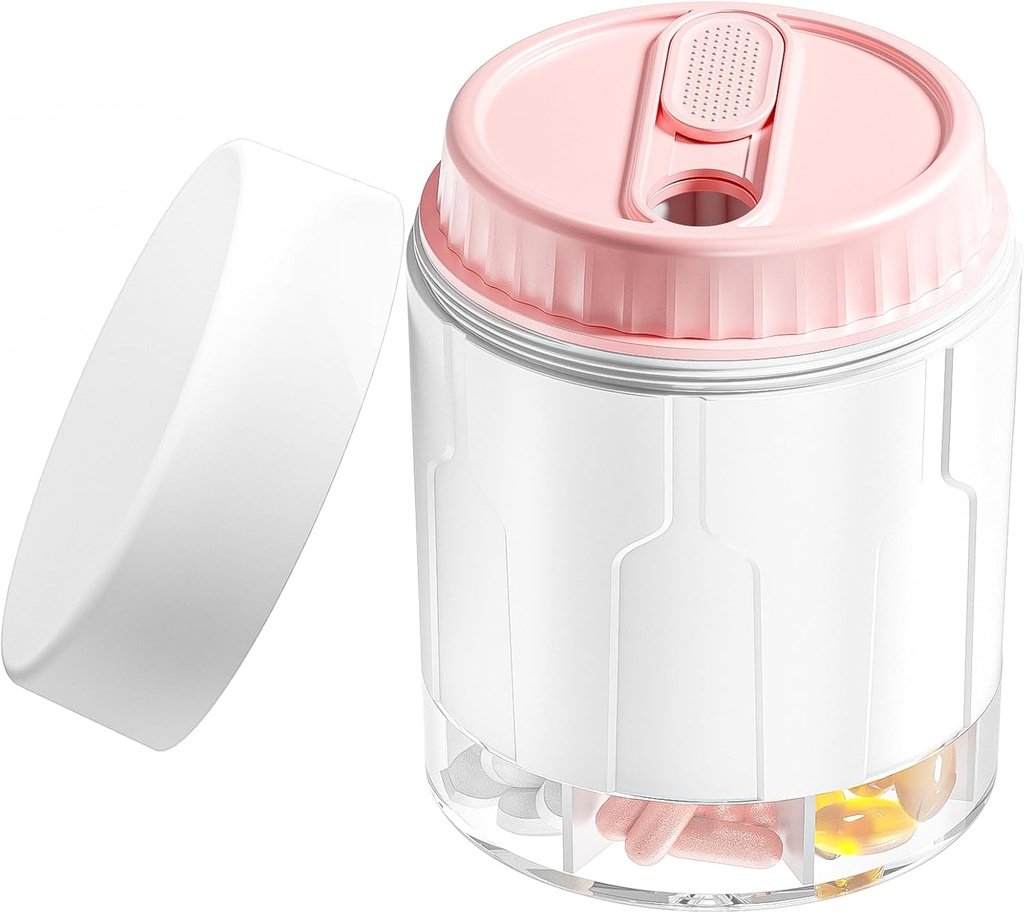 Tedenska potovalne tablete Organizator, Dnevni dopolnilni Organizator s 7 Velikimi predelki, Pink Box Primer enostaven za uporabo, veliki vitamin Dispenser, Večfunkcionalne tablete shranjevanje Hold za zdravila (Pink)