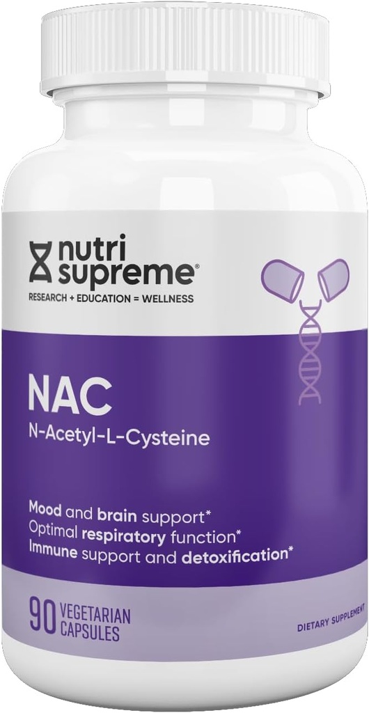 Nutrisupreme NAC (N-acetil-L-Cysteine) 600 mg Vegetarijanske kapsule, Jetrna podpora, Imunska podpora