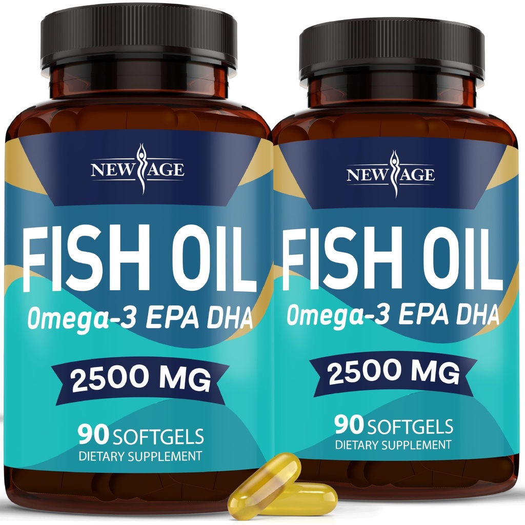 NOVO STAROST Omega 3 Ribje olje 2500mg dodatek ne GSO - EPA, DHA Maščobne kisline Gluten brez (180 Softgels (Pack of 2))