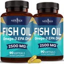 NOVO STAROST Omega 3 Ribje olje 2500mg dodatek ne GSO - EPA, DHA Maščobne kisline Gluten brez (180 Softgels (Pack of 2))