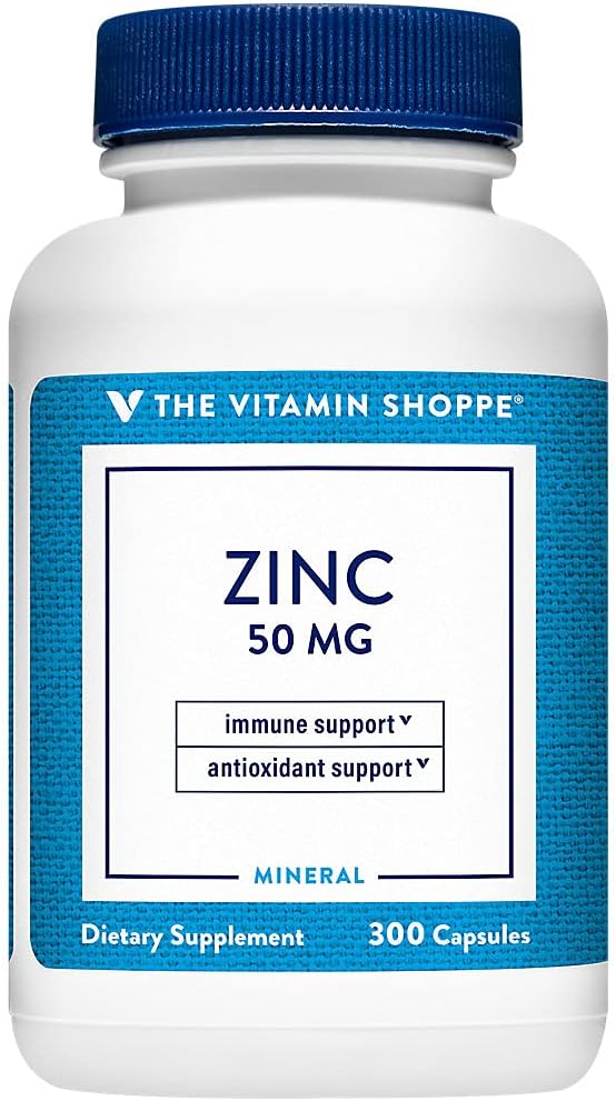 Cink 50mg podpira zdravo delovanje imunskega sistema zdravje oči, zelo absorbira, antioksidant dopolnilo dnevno serviranje, Gluten Dairy brezplačno (300 Kapsule) z Vitamin Shoppe