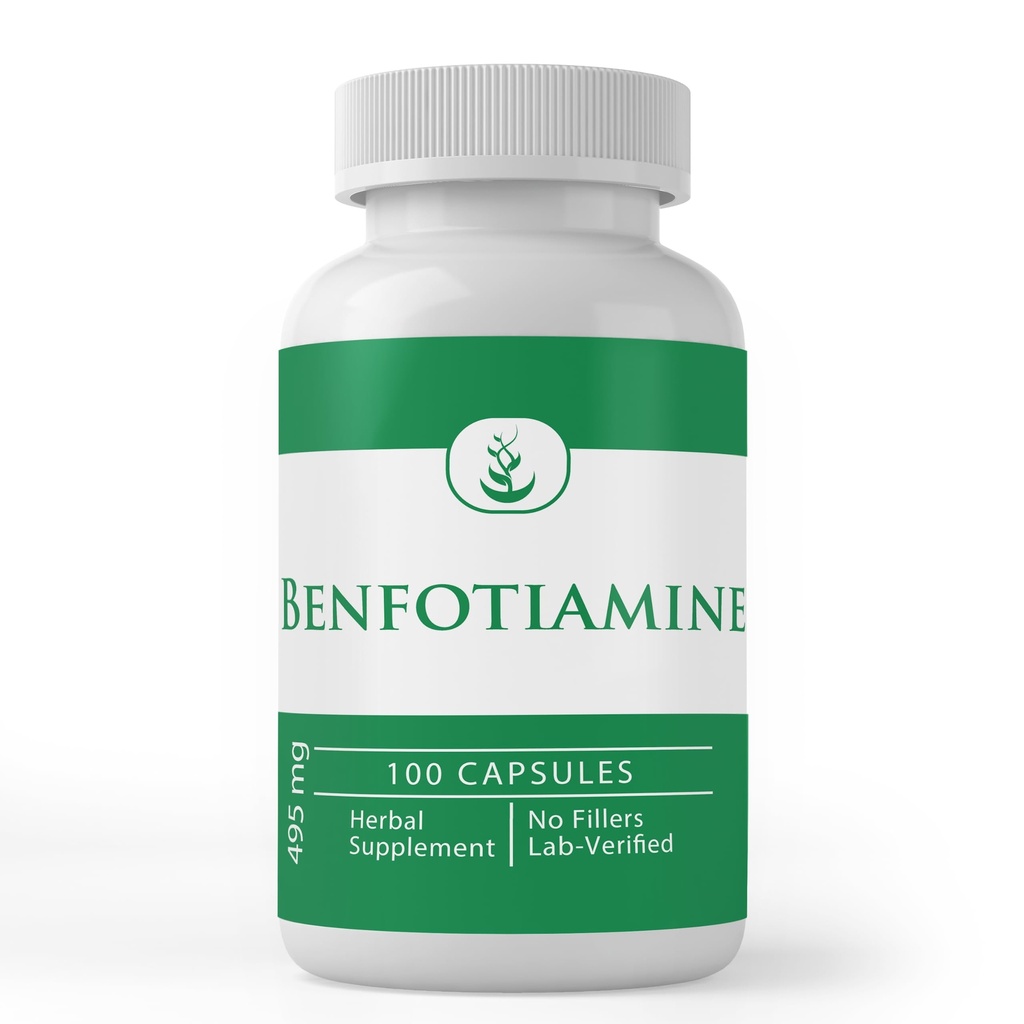 PURE POREKLA SESTAVINE Benfotiamin, (100 kapsul) vedno čist, brez dodatkov ali polnil, laboratorij preverjen