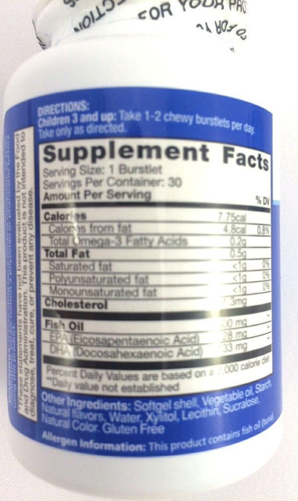 Otroci Smart Hi DHA Omega-3 Ribje olje 30 ea, Žvečljivi burgerji, Berry, Pack of 2