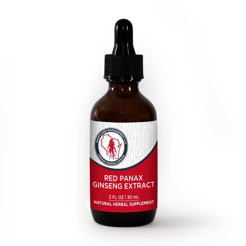 Mlekarna Red Ginseng Extract 2 FL oz - Red Panax Ginseng Extract za imuno podporo - Verodostojna korejska rdeča ginseng - ne-GMO, Gluten Free Ginseng Liquid - Ginseng HerbSupplement za vsakodnevno uporabo