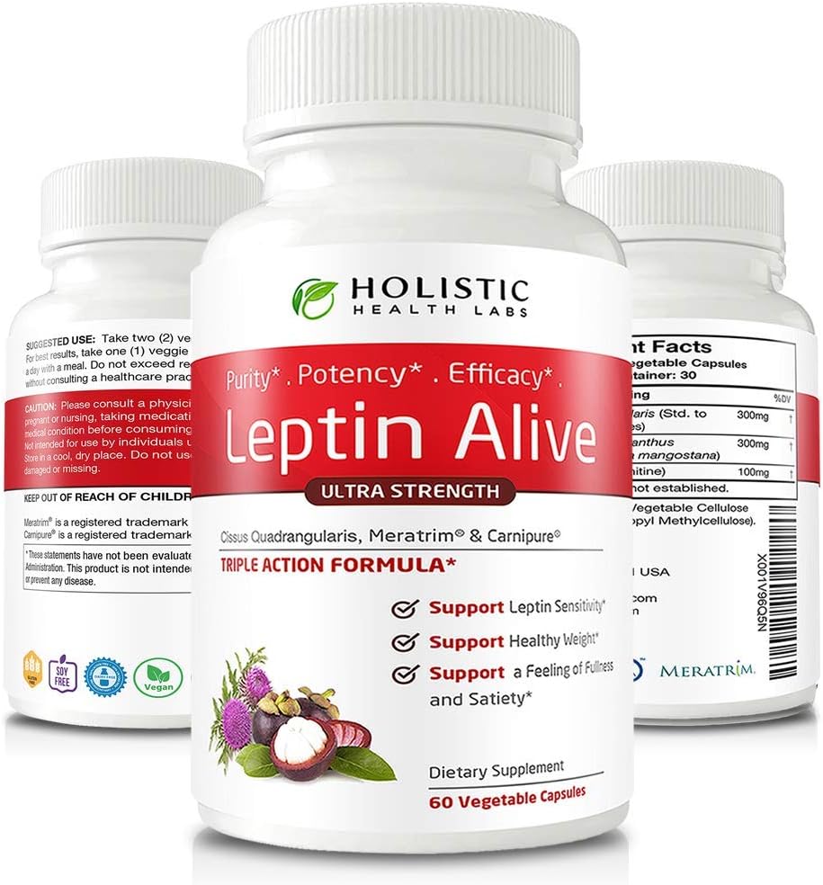 Holistično zdravje Labs maksimum Leptin upravljanje teže za ženske, ekstra moč - MeraTrim, Carnipure in Cisus Quadrangularis Naravne presnove Podpora in Cravings upravljanje. 60 Veggie kapsule