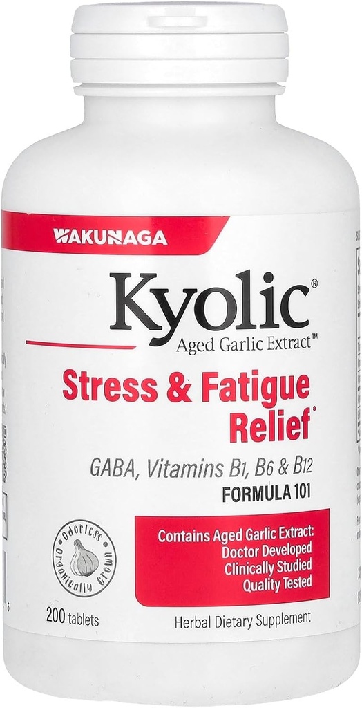 Kyolic Aged Česen Extract Formula 101, Stres in utrujenost Relief, 200 tablet.