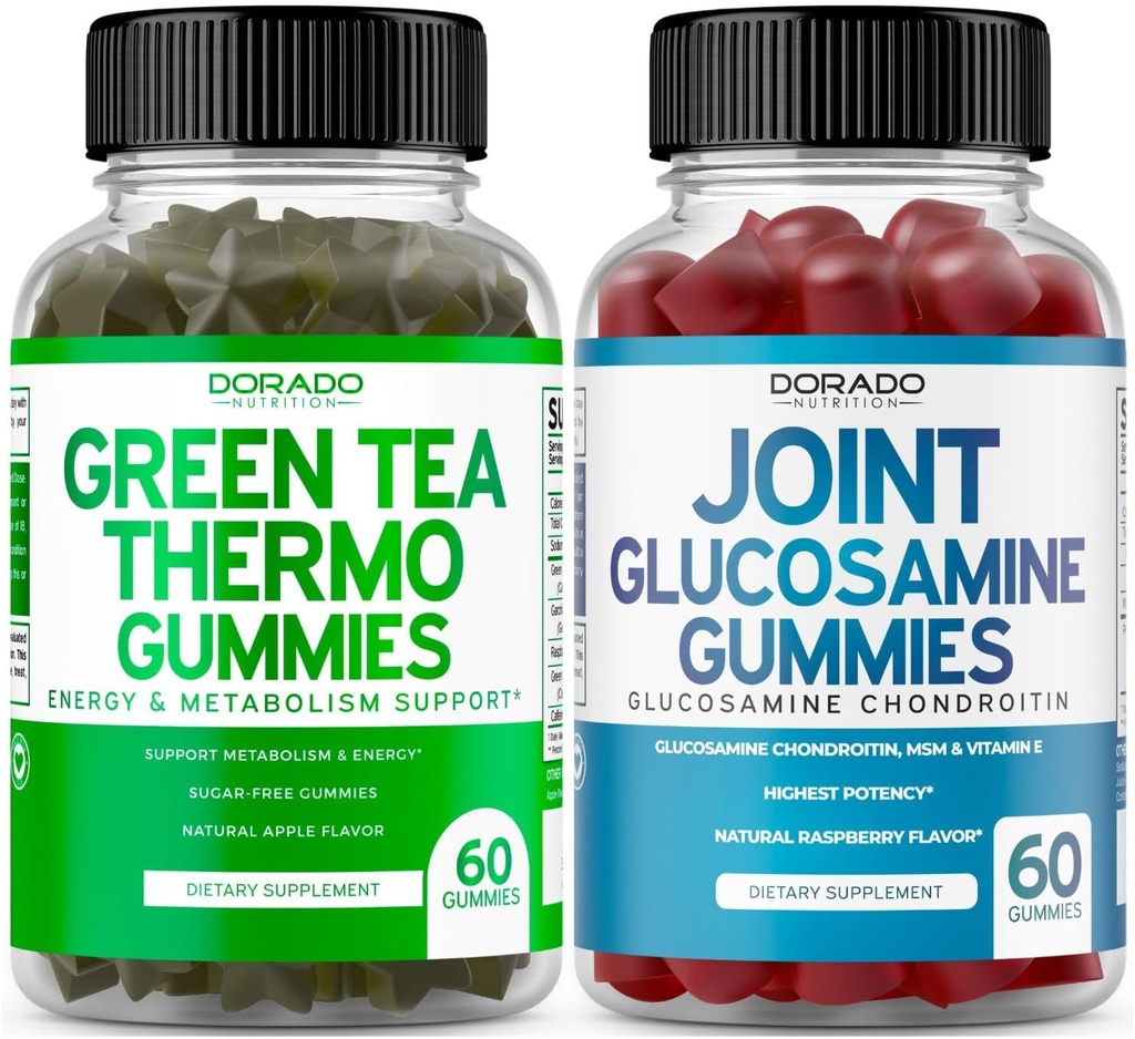 Zelen čaj Maščoba Pogorelec Hujšanje (60 Gumies) Apetite Supresive Hujšanje Dodatki za moške in ženske in glukozamin Chondroitin Skupni dodatek (60 Count) Skupni dodatki za odrasle