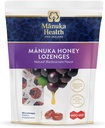 Manuka Health Manuka Medeno grlo Lozenges - Blackcurrant Arored Lozenges, 58-Count - Kašaste kapljice, infundirane z Surovim Manuka medom in vitaminom C za imuno podporo