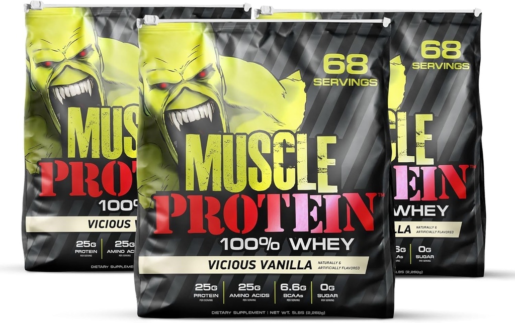 COLOSSAL LABS Muscle Whey Protein Aroured Protein Powder, 25.000 mg Aminokisline/Serving, Hladno filtriran(Packageing May Vary) (15 Pound (Pack of 3), Vanilla)