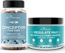 Koncepcija za njene kapsule + Regulirajte MAX Myo-Inositol D-Chiro Inositol Powder - Podpora plodnosti, Hormonovo ravnovesje, Regulativni ciklusi - 60 Vegetarian Soft Kapsules + 60 Servinges Powder