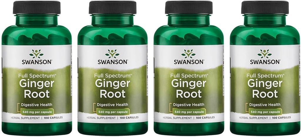 Swanson Full Spectrum Ginger Root 540 mg 100 Caps (4 pakiranja)