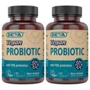 Deva Vegan Probiotik s FOS Prebiotiki dodatek - 2 milijarda CFU s 100 MG prebiotikov na služijo za moške in ženske - nemarina Gluten brezplačno - naravno Rok uporabnosti Stable - 90 kapsul (paket po 2)
