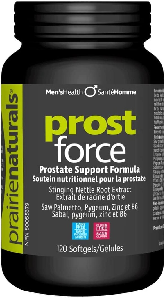 Prairie Naturals Prost Force Prostate Podpora za moške softgels, 120 grof