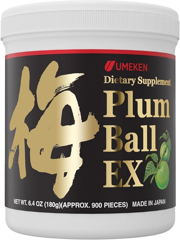 Umeken Plum Ball EX, Zgoščen ekstrakt z antioksidanti, Citronska kislina in Mumefural, Dnevni dodatek, japonski Green Plum Extract, 3 Mesec dobave, 6.4oz, 180g steklenica, Pakiranje po 1