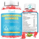 2 Pack Ashwagandha Gumies s kurkuma GABA Mood Energy in Imunska podpora, mešane jagode aroma 120 Cts