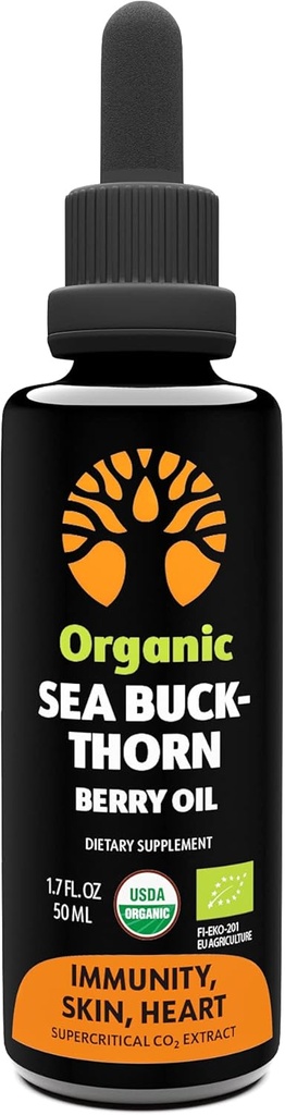 Organsko olje Sea Buckthorn – 50-dnevna oskrba – Omega 7 9 – Non-GMO, Vegan