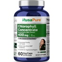 NusaPure Chlorophyll 200:1 ekstrakt, 400 mg ekvivalent 80.000 mg 60 Veggie Caps (enakovalentna 80000 mg na serviranje, ne-GMO, Vegan) natrijev bakrov klorofilin
