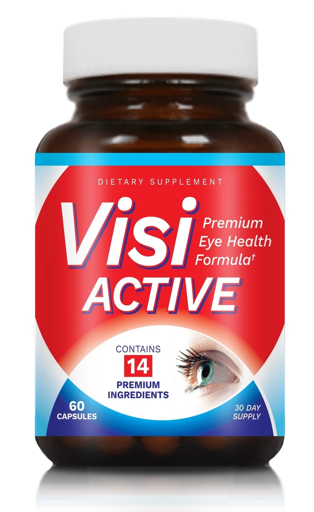 Vision Support Supplement - Eye Health Formula z L-Tartrate, Resveratrol, Borovničev ekstrakt, Vitamini A, C, D in 11 Sestavine za podporo vida - 60 kapsul/steklenica - 1 pakiranje