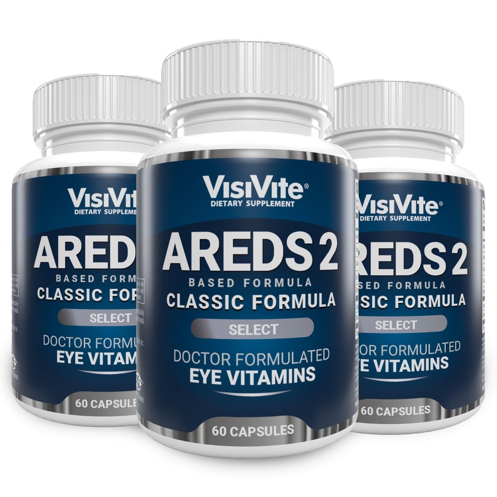 AREDS 2 Izberite Eye Vitamini za makularno podporo - Vitamini za oči z Zeaksantin Plus Lutein Macular Supplement - Premium Macular Health Formula - Dodatki za oči - 60 Kapsule - (Pack of 3)