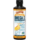 Barleanova Omega 3 ribje olje tekoči dodatek z vitaminom D za moške in ženske, 1080mg EPA in DHA maščobne kisline, spodbuja zdravje možganov in srca - Non-GMO, Mango Peach, 16 oz