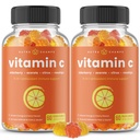 NutraChamps Vitamin C Gumiji za odrasle in otroke, 5-in-1 Imunski sistem podpora z bezgavk, Šipek, Citrus Bioflavonoidi & Acerola Cherry, Immunity Booster dodatek (Pack z 2)