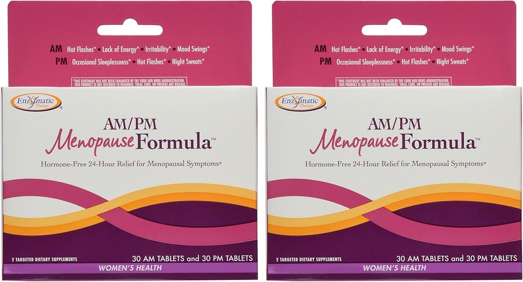 Naravna pot AM/PM Menopause Hormone-free Formula Daytime Energy & Nepomirljivo spanje, 60 Število, Paket 2 (Packaging May Vary)