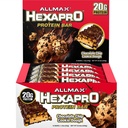 ALLMAX HEXAPRO PROTEIN BAR, Čokoladni Chip piškotek Dough - pakiranje po 12 - Prigrizek z visoko vsebnostjo beljakovin - 20 g beljakovin na ploščico - z izolatom sirotkinih beljakovin