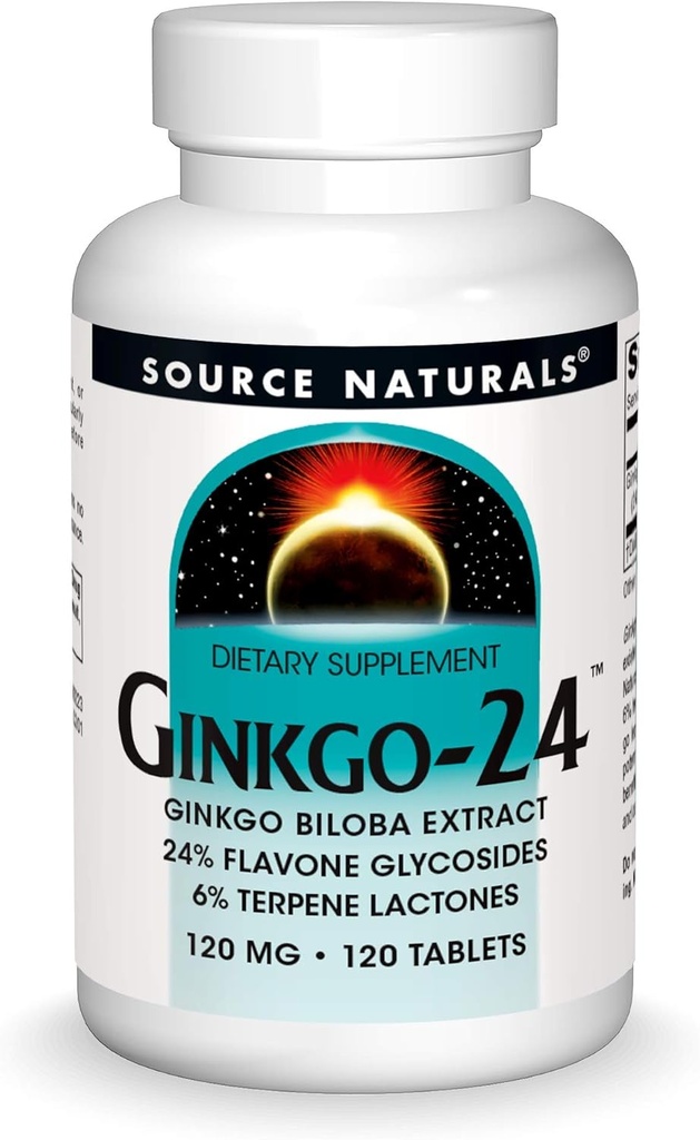Vir Naturals Ginkgo-24 - Ginkgo Biloba Extract 120 mg Podpira duševno akuiteto - 120 tablet