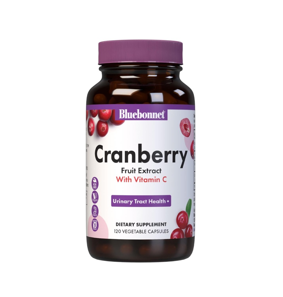 Bluebonnet Nutrition Cranberry Fruit Extract, Sein Tract Support*, Non-GMO, Kosher-Certified, Vegan, Gluten-free, Soy-free, Dairy-free, 60 Zelenjavne kapsule, 60 Servings