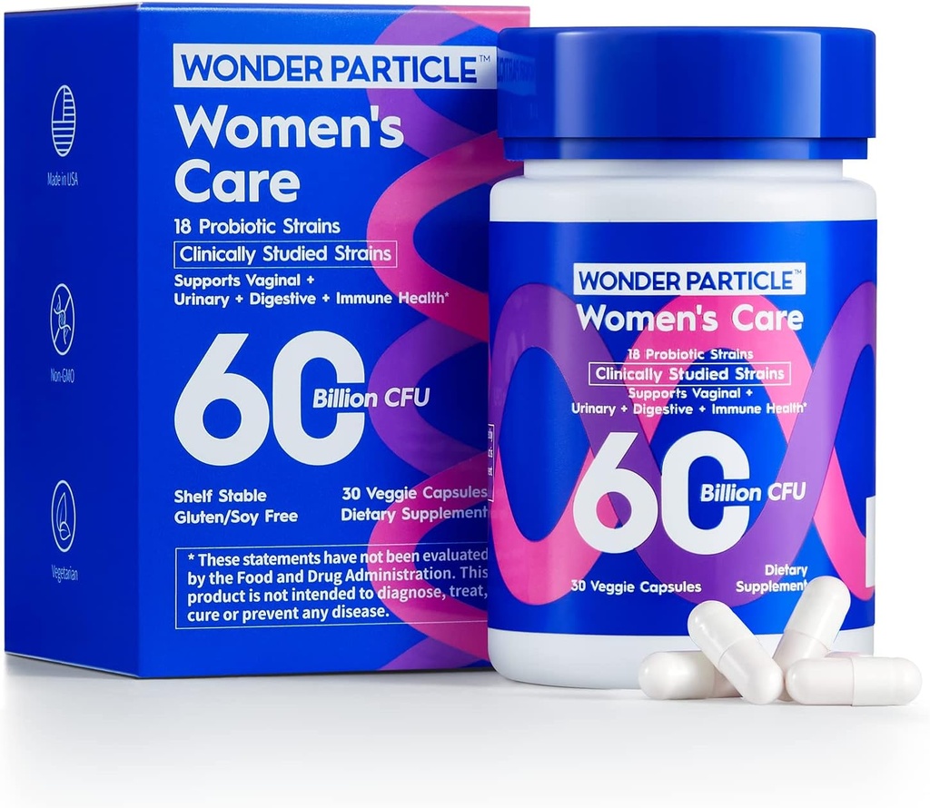 Probiotiki za ženske s prebiotiki in brusnice, 60 milijard CFU, 18 sevov, ženski dnevni probiotik, za digestivno vaginalno in UTI zdravje, Non-GMO, No Soy&Gluten, 30ct