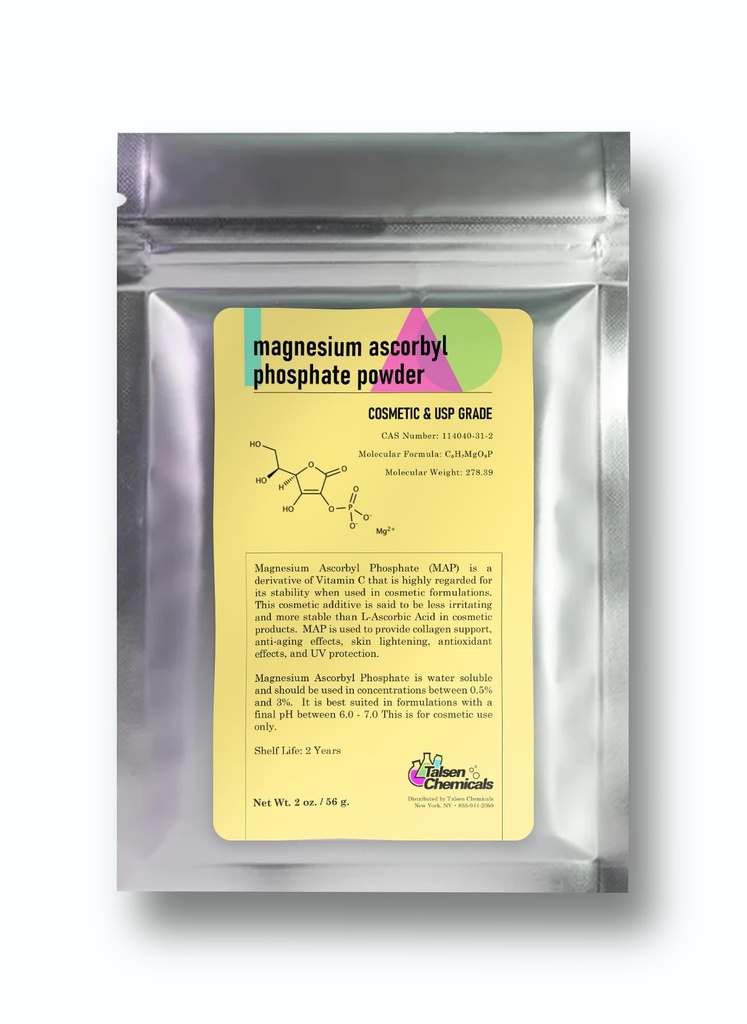Magnezij Askoril fosfat v prahu, magnezijev askorbilat fosfat Stabilen vitamin C, magnezijev askorbil fosfat MAP v prahu za DIY izdelke za nego kože (2 Ounce / 56 Gram)