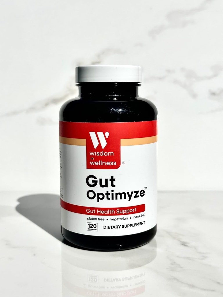 Wisdom In Wellness Gut Optimyze - 120 Prebavne kapsule za zdravje - Vitamini in probiotiki za zdravje Gut - Popolno za moške in ženske - Prebavne tablete za zdravje Gut Probiotiki