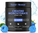 Kreatin monohidrat – 5g Kreatin monohidrat v prahu – Napredni Kreatin za ženske in moške – Bulk dodatki Kreatin – Okusni sadni punch Flavor – 10oz (40 strežnice, Modra malina)