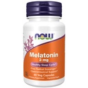 NOW Foods Supplements, Melatonin 3 mg, Free Radical Scavenger*, Zdravi cikel spanja*, 60 Veg kapsule