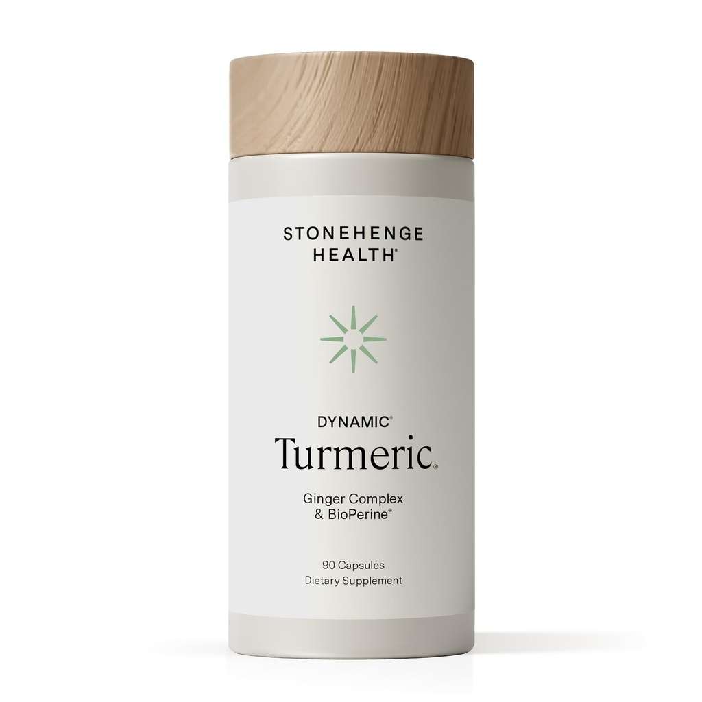 Stonehenge Health Dynamic Kurkumin z ingver - visoka jakost - 1,650 mg Kurkuminoidi & BioPerine, 90 Vegetarijanske kapsule