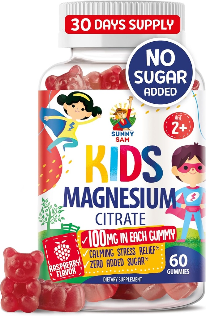 Magnezijevi žvečilni gumiji za otroke in odrasle - 100mg - Mirni Magnezijevi žvečljivi žvečljivi dodatki za Mood & Muscle Support - 60 Gumijev