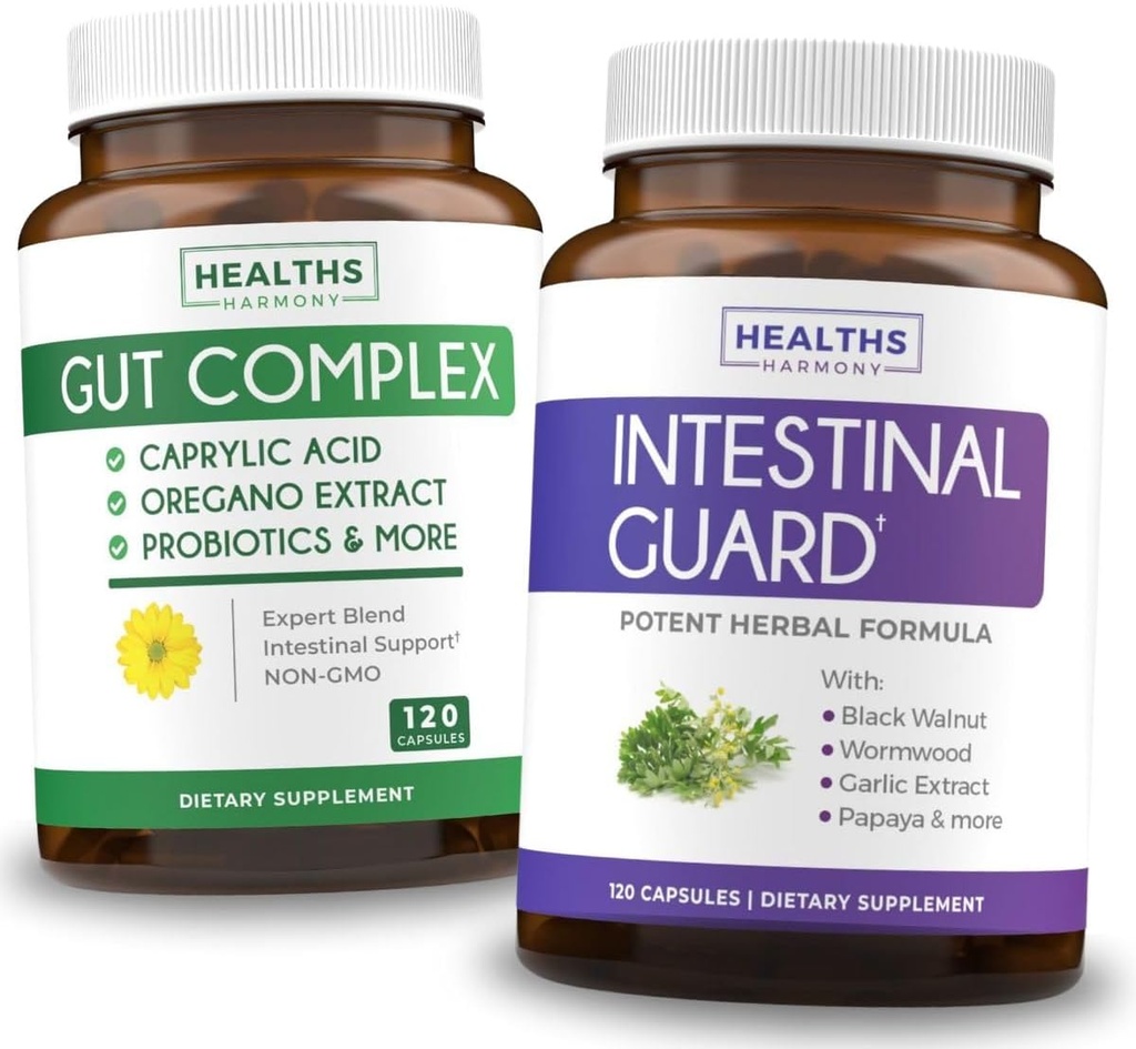 Gut Gut Guard & Gut Complex (2-mesečna zaloga) Gut Gut Gut Guard Combo - Intestinalna zaščita (120 kapsul) Močna naravna Formula & Gut Complex (120 kapsul) Naravna podpora Candida - All-in-one Podpora