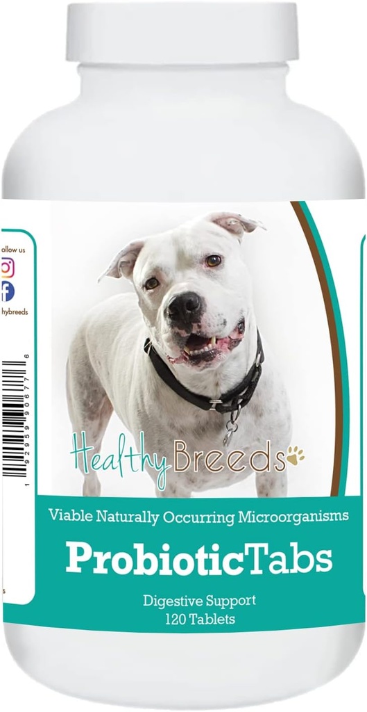 Zdrave pasme Pit Bull Probiotic Tabs 120 Število