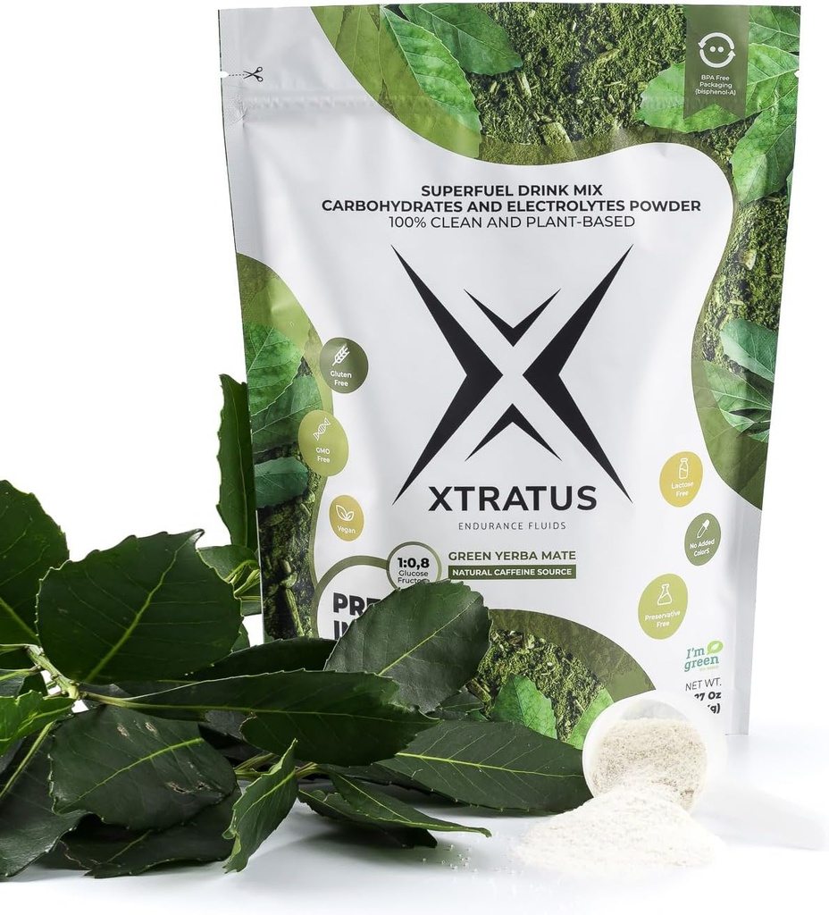 Green Mate (Kaffeine) - Športna energija Pij z ogljikovimi hidrati in elektroliti. Naravni vir kofeina. Pre in Intra Training 100% naravna. 35,27Oz.