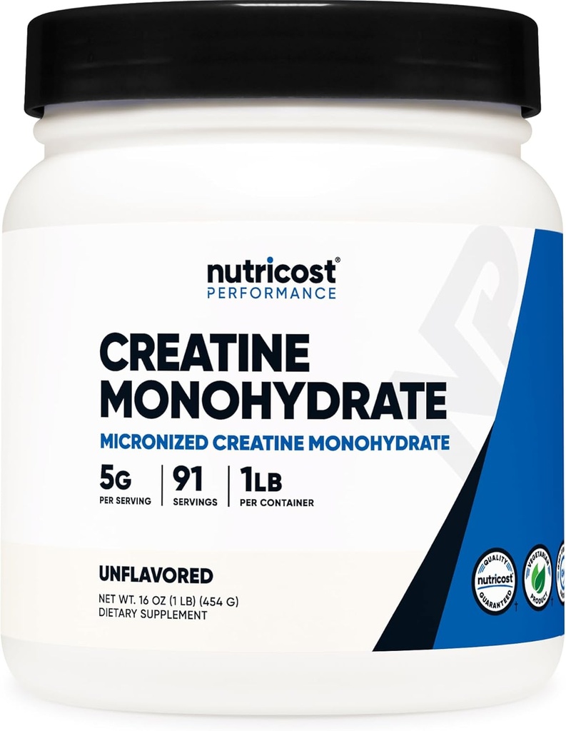Nutricost Kreatin monohidrat Mikroniziran prašek 1 LB (454 Grams), 5000mg na Serv (5g) - Mikroniziran kreatin monohidrat