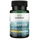 Swanson Ajipure L-Serine Pharmacecal USP Stopnja visoke čistosti Aminokisline dodatek Kognitivna funkcija Zdravje možganov 500 mg 60 Veggie kapsule