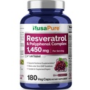 NusaPure Resveratrol & Polifenol kompleks 1450mg 180 Vegetarijanske kape (ne-GMO, Vegan) Vitamin C