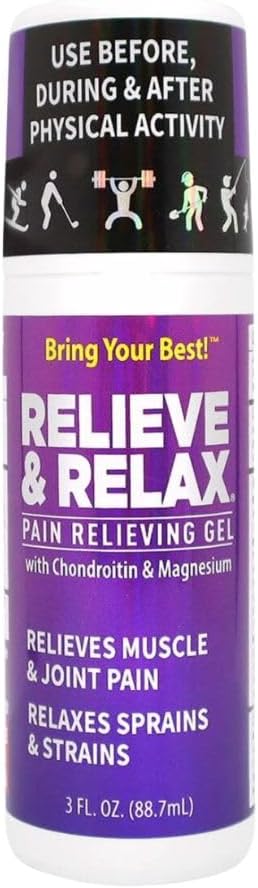 Olajšajte & Relax Pain Relief Roll On - Dodatna moč, hitro ukrepanje, Mess-free Topical Analgesic - Soothe boleče mišice in sklepi, nazaj, koleno, stopalo, pomoč bolečine roke - HSA/FSA upravičen - 3 Fl. Oz, 1-Pack