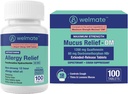 WELMATE skupno zdravje dihalne strdke: Alergija Relief Fexofenadin HCl 60mg (100 Ct) 12-Hur ne-histamin + maksimalna moč sluz Relief DM 1200mg Guaifenesin & 60mg DXM (100 Ct)